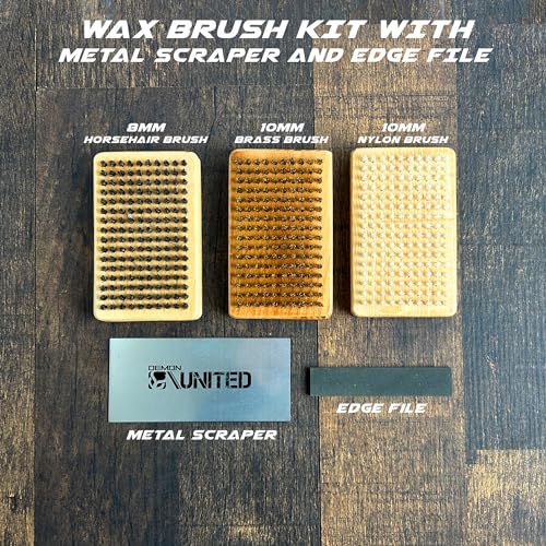 Demon United Ski/Snowboard Wax Brush Kit - Bonus Includes Metal Scraper and Edge File - Image 4